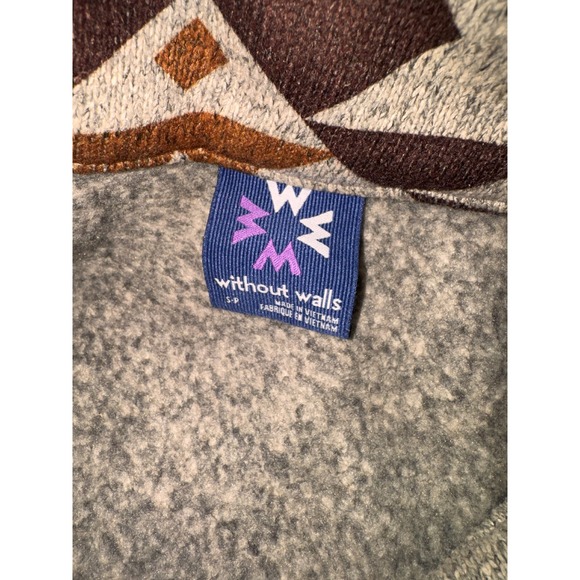 Without Walls Aztec Southwestern Print Fleece Zip Up Jacket Small - Picture 5 of 8